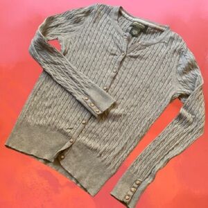 Eddie Bauer Women’s Gray Cable Knit Cardigan Sweater